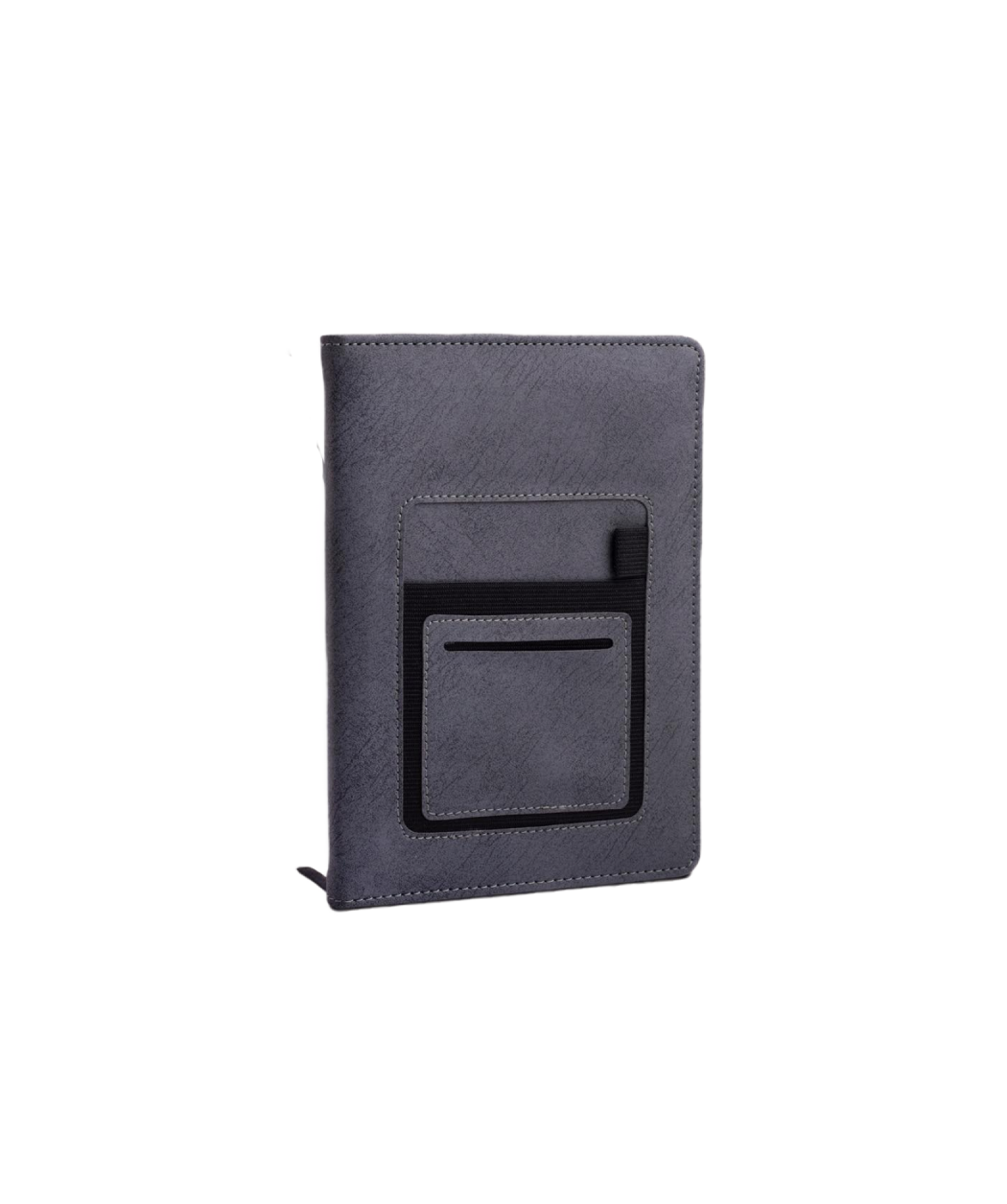 MG-MP01 - Soft Gray A5 Notebook With Mobile Pocket, Card Holder Pocket & Pen Loop By Castillo Milano