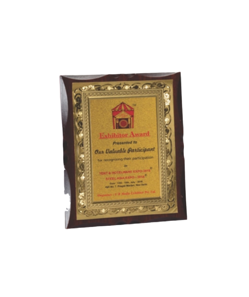 MG-TM55 - Wooden Plaque with Golden Foil (Size- 8" x10") (Size- 6" x8")