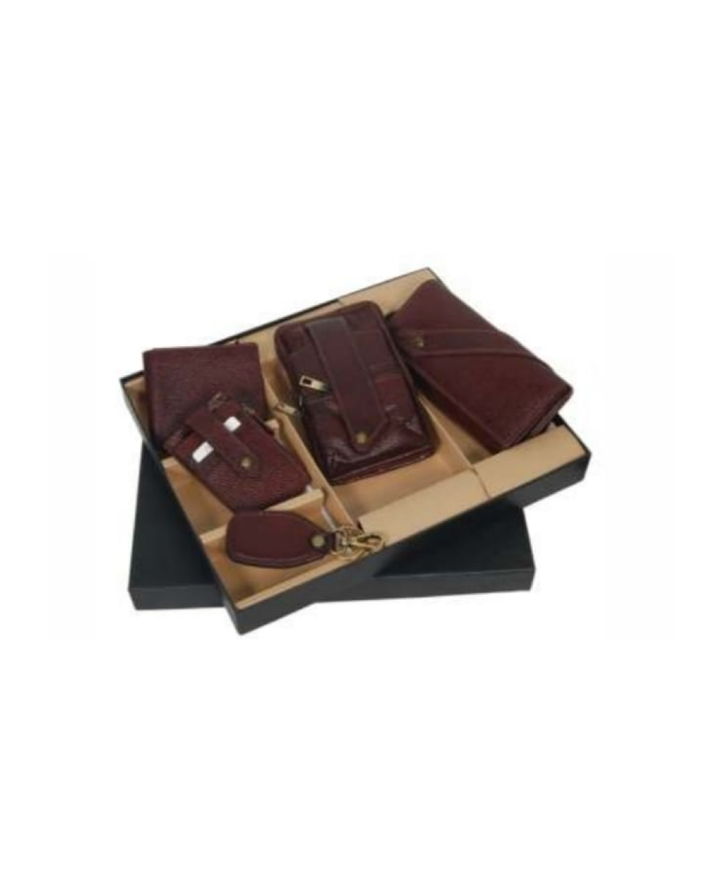 MG-LR03 - 5 In 1  PDM Leather Set, Gents Wallet, Note Book, Key Chain, Pen Box.