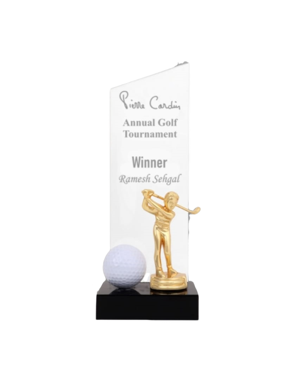 MG-TM66 - Acrylic trophy with Golfer and real Golf Ball