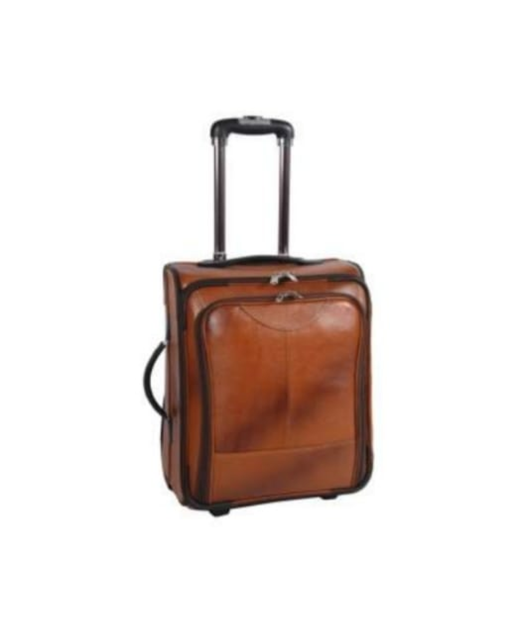 MG-LR07 - Tan & Brown NDM Leather Overingghter Trolly Bag 4 Wheels.