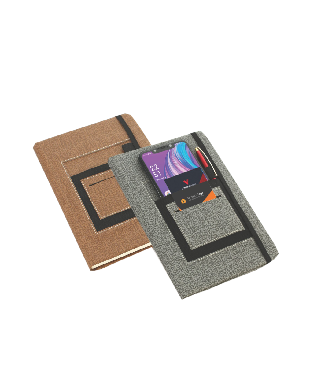 MG-SY15– A5 Notebook With Mobile Pocket, Card Holder Pocket & Pen Loop By Castillo Milano